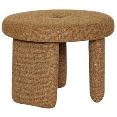 Hübsch Rocco Oker Polyester Puf - Innendørsbruk Hübsch Rocco Oker Polyester Puf - Innendørsbruk