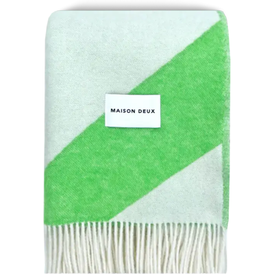 Maison Deux Swirl Pledd Grønn/hvit Maison Deux Swirl Pledd Grønn/hvit