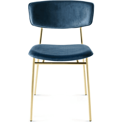 Calligaris Fifties Stol Polert Messing / Havblå Calligaris Fifties Stol Polert Messing / Havblå