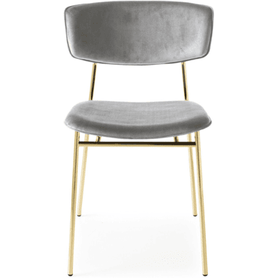Calligaris Fifties Stol Polert Messing / Askegrå Calligaris Fifties Stol Polert Messing / Askegrå