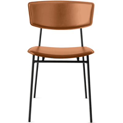 Calligaris Fifties Stol Matt Svart / Melange Cognac Calligaris Fifties Stol Matt Svart / Melange Cognac