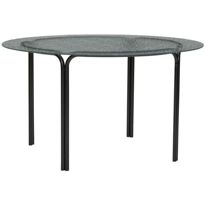 Hübsch Orbit Salongbord - Rund metallbord med glassplateau Hübsch Orbit Salongbord - Rund metallbord med glassplateau