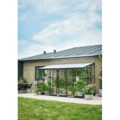 Halls Greenhouses Qube Lean-to 612 Svart - Hagen Halls Greenhouses Qube Lean-to 612 Svart - Hagen