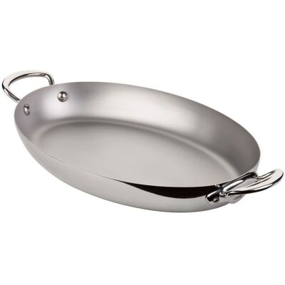 Mauviel Cook Style Panne Med 2 Grep Oval Stål - 30 Cm Mauviel Cook Style Panne Med 2 Grep Oval Stål - 30 Cm