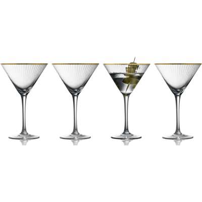 Lyngby Glass Palermo Gold Martiniglass 4 Stk Lyngby Glass Palermo Gold Martiniglass 4 Stk