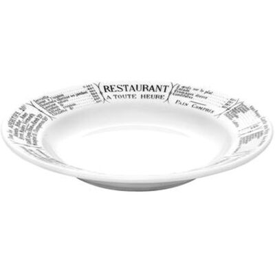 Pillivuyt Brasserie Tallerken Dyp Hvit/sort - 23 Cm Pillivuyt Brasserie Tallerken Dyp Hvit/sort - 23 Cm