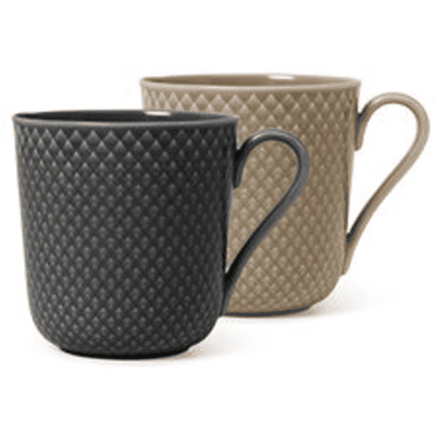 Lyngby Porcelæn Rhombe Earth Krus 2 Pk Grå/brun Lyngby Porcelæn Rhombe Earth Krus 2 Pk Grå/brun