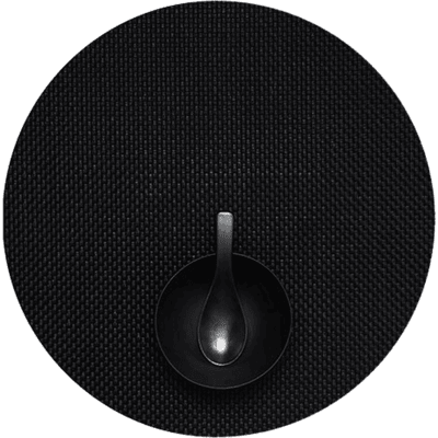 Chilewich Basketweave Round Black 4stk Chilewich Basketweave Round Black 4stk