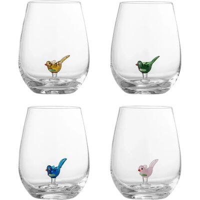 Bloomingville Misa Drikkeglass 4-Pk Fugl Bloomingville Misa Drikkeglass 4-Pk Fugl