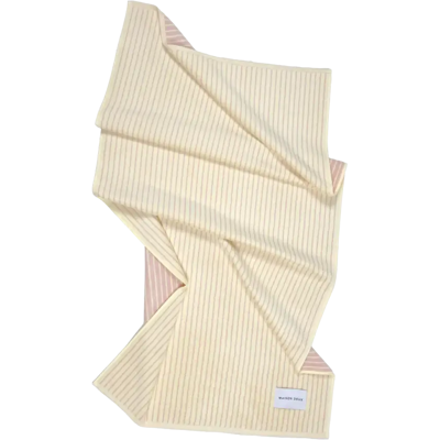 Maison Deux Dual Stripe Badehåndkle Butter Yellow Pink 70x140 Cm Maison Deux Dual Stripe Badehåndkle Butter Yellow Pink 70x140 Cm