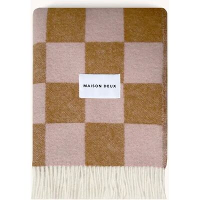 Maison Deux Checkerboard Pledd Rosa/terracotta Maison Deux Checkerboard Pledd Rosa/terracotta