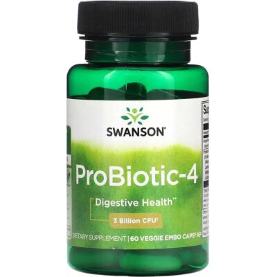 Swanson Probiotic-4 - Fordøyelseshelsetilskudd - 60 Tabletter Swanson Probiotic-4 - Fordøyelseshelsetilskudd - 60 Tabletter