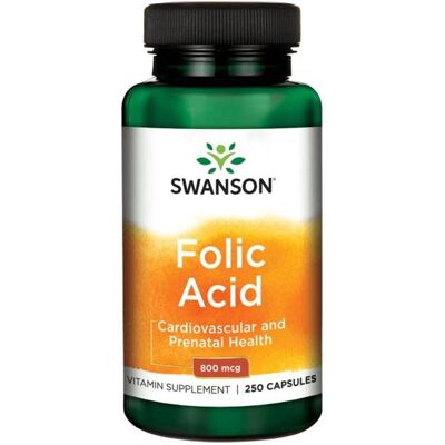 Swanson Folic Acid 800 mcg - Kosttilskudd Swanson Folic Acid 800 mcg - Kosttilskudd