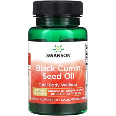 Swanson Svartkuminolje 500mg Kapsler - Omega Fettsyrer Swanson Svartkuminolje 500mg Kapsler - Omega Fettsyrer