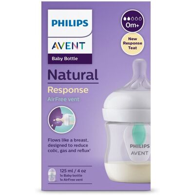 Philips Baby Bottle Natural Response Airfree Vent 0 Mnd+ 125 Ml Philips Baby Bottle Natural Response Airfree Vent 0 Mnd+ 125 Ml