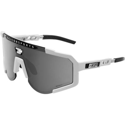 Scicon Aeroscope sykkelbrille med ekstra klar glass, White Gloss/Silver Scicon Aeroscope sykkelbrille med ekstra klar glass, White Gloss/Silver