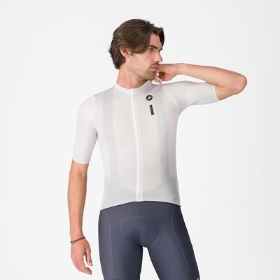 Castelli Drittone Logo sykkeltrøye korte ermer hvit/svart herre Castelli Drittone Logo sykkeltrøye korte ermer hvit/svart herre