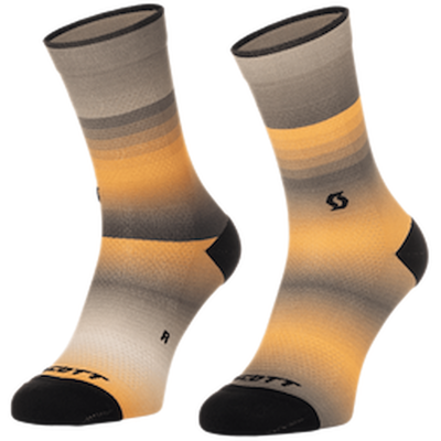 Scott Crew Gradient Stripes sykkelsokker beige/oransje Scott Crew Gradient Stripes sykkelsokker beige/oransje