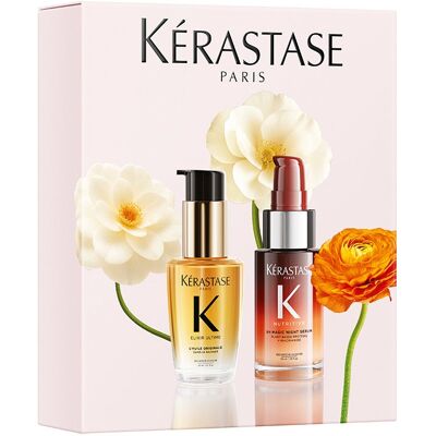 Kerastase Nutritive 8h Magic Night Serum And Elixir Ultime L'Huile Originale Hair Oil Mini Duo Kerastase Nutritive 8h Magic Night Serum And Elixir Ultime L'Huile Originale Hair Oil Mini Duo