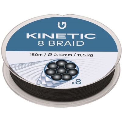 Kinetic 8 Braid 150m 0,26mm/20,6kg Black Kinetic 8 Braid 150m 0,26mm/20,6kg Black