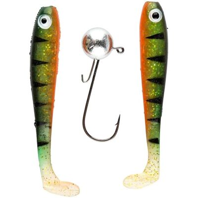 IFISH The Demon Shad 7cm, 2-pack including Jig Head - Hot Perch IFISH The Demon Shad 7cm, 2-pack including Jig Head - Hot Perch