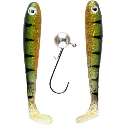 IFISH The Demon Shad 10cm, 2-pack including Jig Head - Hot Perch IFISH The Demon Shad 10cm, 2-pack including Jig Head - Hot Perch