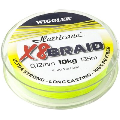 Hurricane X8 Braid Fluo Yellow 0,26mm 21,3kg 135m Hurricane X8 Braid Fluo Yellow 0,26mm 21,3kg 135m