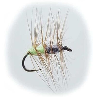 Hurricane Dry Fly B1452 - Superpuppan Green & Grey Size 14 Hurricane Dry Fly B1452 - Superpuppan Green & Grey Size 14