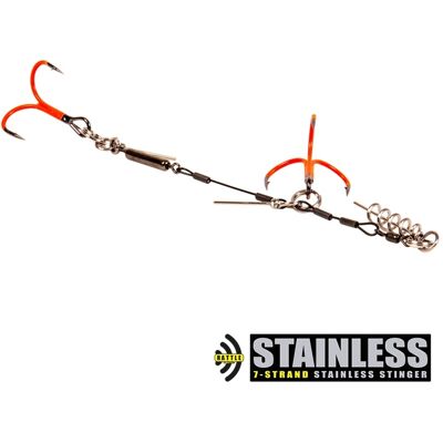 CWC Rattle UV Orange Stinger, SS 100lb Giant Tandem 3/0 CWC Rattle UV Orange Stinger, SS 100lb Giant Tandem 3/0