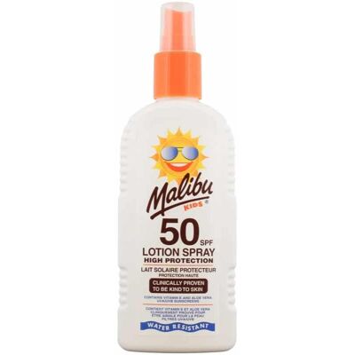 Malibu Kids Lotion SPF50 Vitamin E Aloe Vera - Solkrem Spray Malibu Kids Lotion SPF50 Vitamin E Aloe Vera - Solkrem Spray