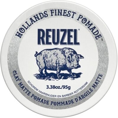 Reuzel Clay Matte Pomade - Middels Fiksering, Kort Hår - Pomade Reuzel Clay Matte Pomade - Middels Fiksering, Kort Hår - Pomade