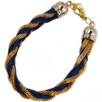 Armband Braided Gold Blue Armband Braided Gold Blue