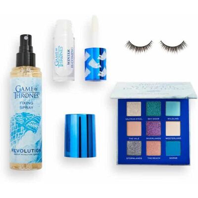 Makeup Revolution Winter Is Coming Set - Øyeskyggepalett, Fikseringsspray, Shimmer Bomb, Falske øyevipper Makeup Revolution Winter Is Coming Set - Øyeskyggepalett, Fikseringsspray, Shimmer Bomb, Falske øyevipper