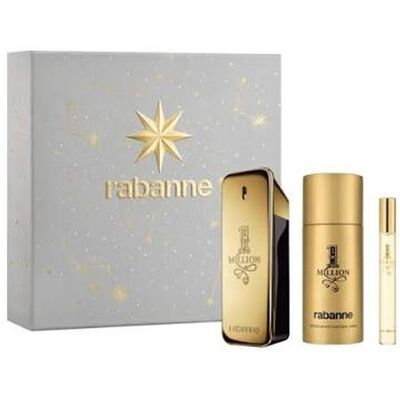 Giftset Paco Rabanne 1 Million Edt 100ml + 150ml Deo Spray + 10ml Travel Size Giftset Paco Rabanne 1 Million Edt 100ml + 150ml Deo Spray + 10ml Travel Size
