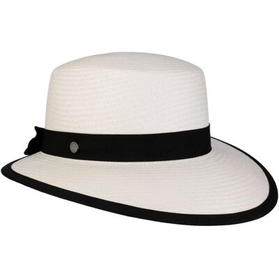 Vina Panama-Hatt by Lierys hvit-svart S (55-56 cm) Vina Panama-Hatt by Lierys hvit-svart S (55-56 cm)