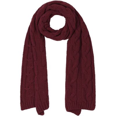 Britta Cable Knit Skjerf by McBURN bordeaux Britta Cable Knit Skjerf by McBURN bordeaux