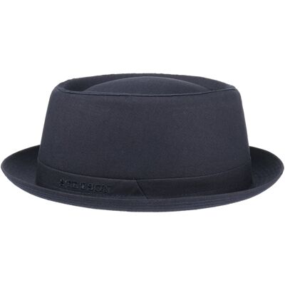 Athens Cotton Pork Pie-Hatt by Stetson mørkeblå 54 cm Athens Cotton Pork Pie-Hatt by Stetson mørkeblå 54 cm