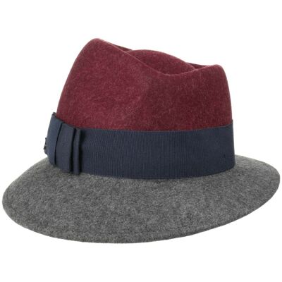 Asym Twotone Hatt i Ullfilt by Lierys bordeaux-mørkegrå One Size Asym Twotone Hatt i Ullfilt by Lierys bordeaux-mørkegrå One Size