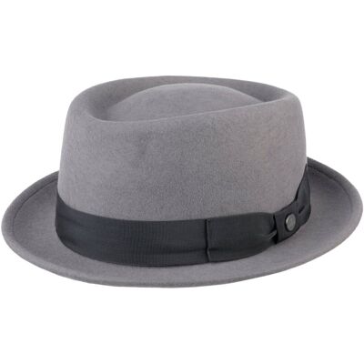Crushable Pork Pie-Hatt by Lierys grå 60 cm Crushable Pork Pie-Hatt by Lierys grå 60 cm