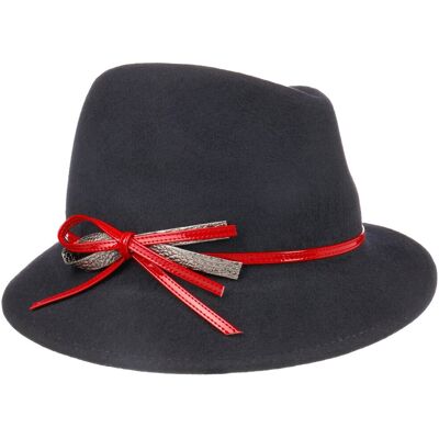 Damehatt med Lackschleife by Lierys mørkeblå One Size Damehatt med Lackschleife by Lierys mørkeblå One Size