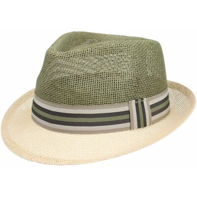 Twotone Trilby Stråhatt by Lipodo natur-grønn S (54-55 cm) Twotone Trilby Stråhatt by Lipodo natur-grønn S (54-55 cm)
