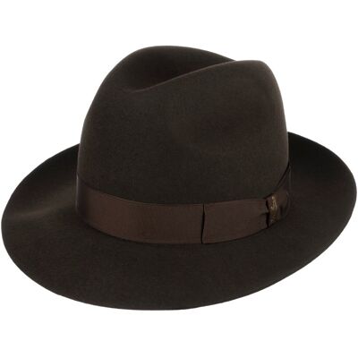 Marengo Hårfilt Bogart-Hatt by Borsalino mørkebrun 55 cm Marengo Hårfilt Bogart-Hatt by Borsalino mørkebrun 55 cm