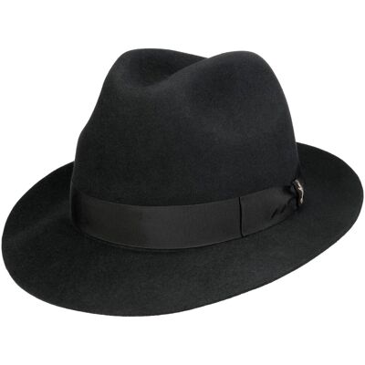 Marengo Hårfilt Bogart-Hatt by Borsalino svart 59 cm Marengo Hårfilt Bogart-Hatt by Borsalino svart 59 cm