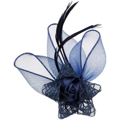 Roses Fascinator med Clip by McBURN mørkeblå One Size Roses Fascinator med Clip by McBURN mørkeblå One Size