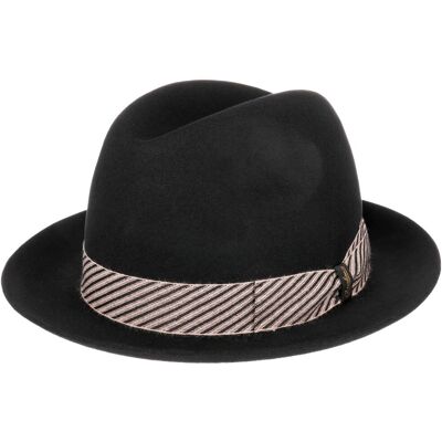 Damiano Super Fine Ullhatt by Borsalino svart 57 cm Damiano Super Fine Ullhatt by Borsalino svart 57 cm