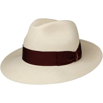Amedeo Bogart Panama-Hatt by Borsalino natur-bordeaux 56 cm Amedeo Bogart Panama-Hatt by Borsalino natur-bordeaux 56 cm