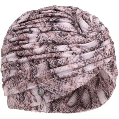 Snake Print Turban by Lierys rosa One Size Snake Print Turban by Lierys rosa One Size