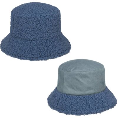 Teddy Fur Vendbar Hatt by Seeberger blå One Size Teddy Fur Vendbar Hatt by Seeberger blå One Size