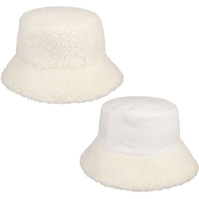 Teddy Fur Vendbar Hatt by Seeberger hvit One Size Teddy Fur Vendbar Hatt by Seeberger hvit One Size