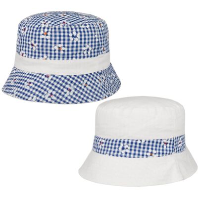 Cotton Check Bucket Vendbar Hatt by McBURN mørkeblå One Size Cotton Check Bucket Vendbar Hatt by McBURN mørkeblå One Size
